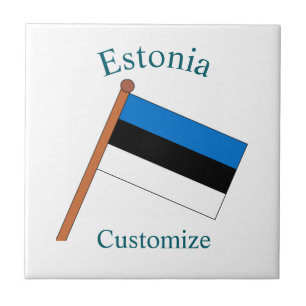 Estland Länderflagge Thunder_Cove Fliese