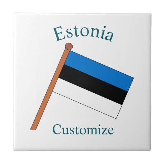 Estland Länderflagge Thunder_Cove Fliese (Vorderseite)