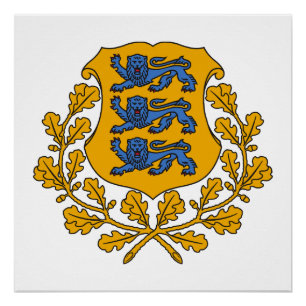 Estland Landeswappen Symbol Emblem Flagge Poster