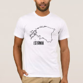 Estland Landkarte Kontur Estnische Nationalstraße T-Shirt (Vorderseite)