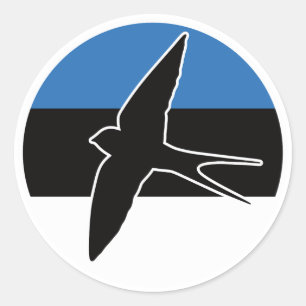 Estland: Nationale Tierflagge Estlands Runder Aufkleber
