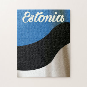 Estland Nationalflagge Reiseplakat Puzzle