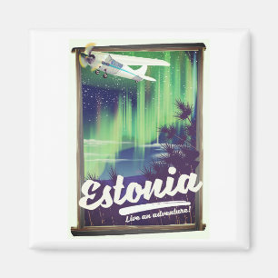 Estland Nordlicht-Abenteuerposter. Magnet