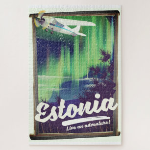 Estland Nordlicht-Abenteuerposter. Puzzle
