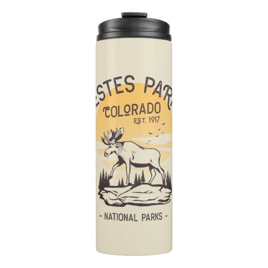 Estland Park Colorado Nationalpark Moose Sunset Thermosbecher (Vorderseite)