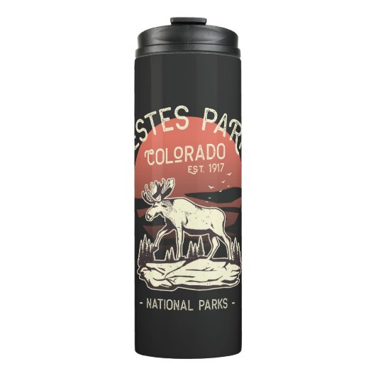 Estland Park Colorado Nationalpark Moose Sunset Thermosbecher (Vorderseite)