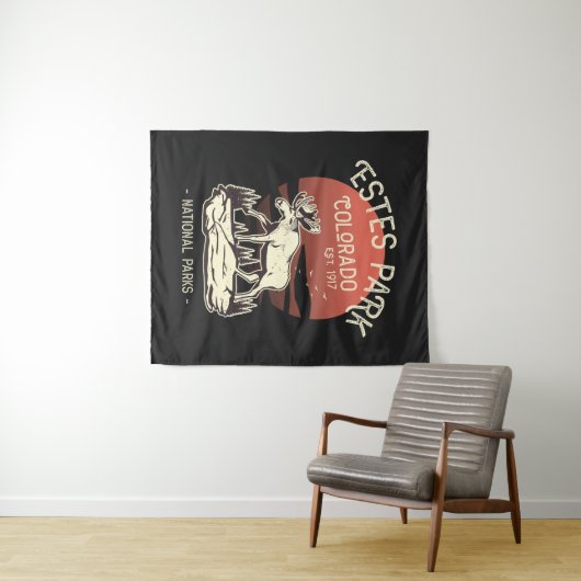 Estland Park Colorado Nationalpark Moose Sunset Wandteppich (Beispiel (Horizontal))