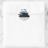 Estland Ripped Flag Classic Round Aufkleber (Tasche)