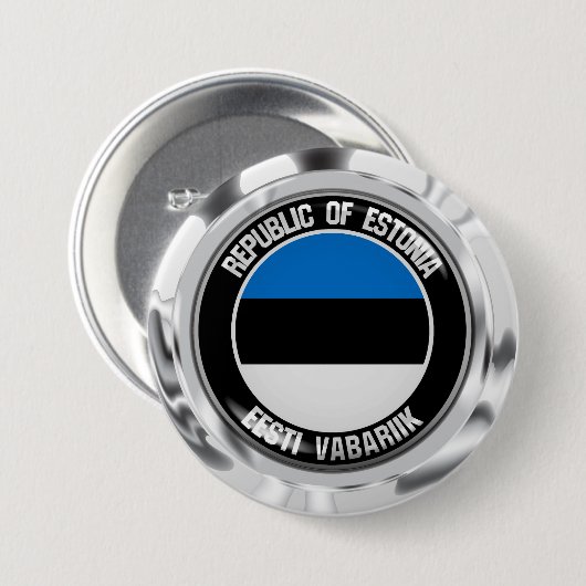 Estland-RundEmblem Button (Vorne & Hinten)