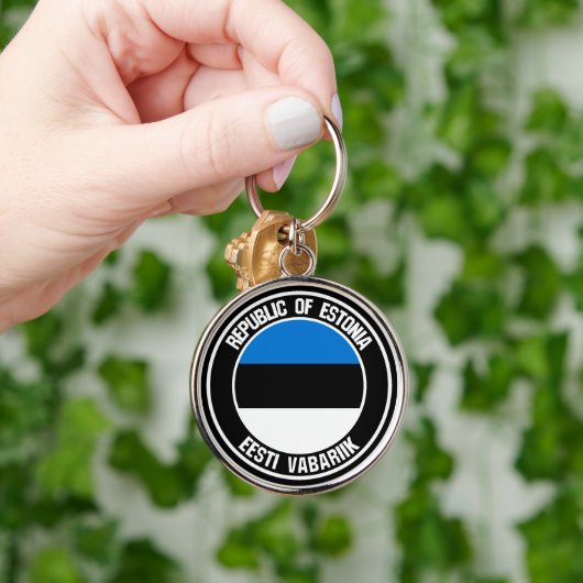 Estland-RundEmblem Schlüsselanhänger (Hand)