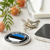 Estland-RundEmblem Schlüsselanhänger (Seite)