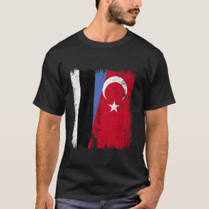 Estland Türkei Halbflagge Türkei Estnisch Türkisch T-Shirt
