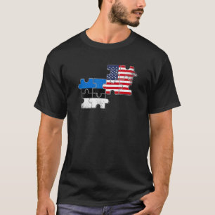 Estland USA Estnische amerikanische Flagge T-Shirt