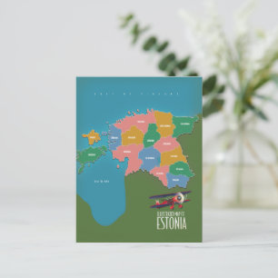 Estland Vintage Reiseplakatkarte Postkarte