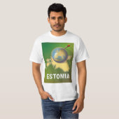 Estland Vintage Reiseplakatkarte T-Shirt (Vorne ganz)