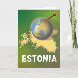 Estland Vintage Reiseposter Karte