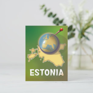 Estland Vintage Reiseposter Karte