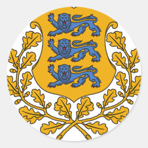 Estland Wappen EE Runder Aufkleber