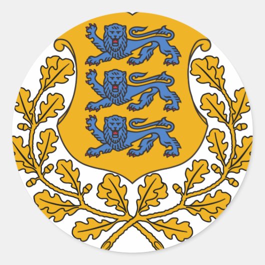 Estland Wappen EE Runder Aufkleber (Vorderseite)