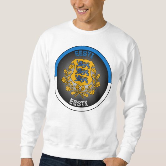 Estland Wappen Kreisform Sweatshirt (Vorderseite)