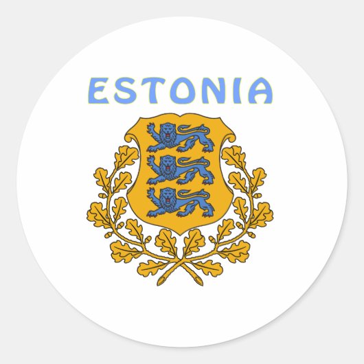 ESTLAND-Wappen Runder Aufkleber (Vorderseite)