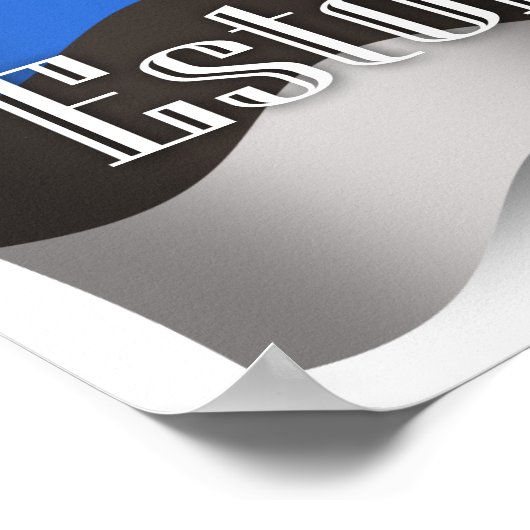 Estland Waving Flag Poster (Ecke)