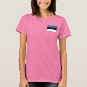 Estlandflaggen- und -karten-DK-T - Shirt