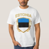 Estlands Flaggenschild T-Shirt (Vorderseite)