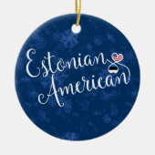 Estnisch American Hearts, Christmas Tree Ornament, Keramik Ornament (Vorne)
