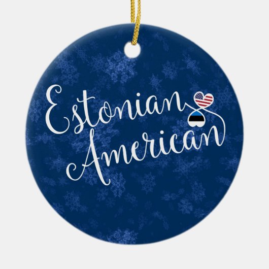 Estnisch American Hearts, Christmas Tree Ornament, Keramik Ornament (Vorne)