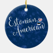 Estnisch American Hearts, Christmas Tree Ornament, Keramik Ornament (Hinten)