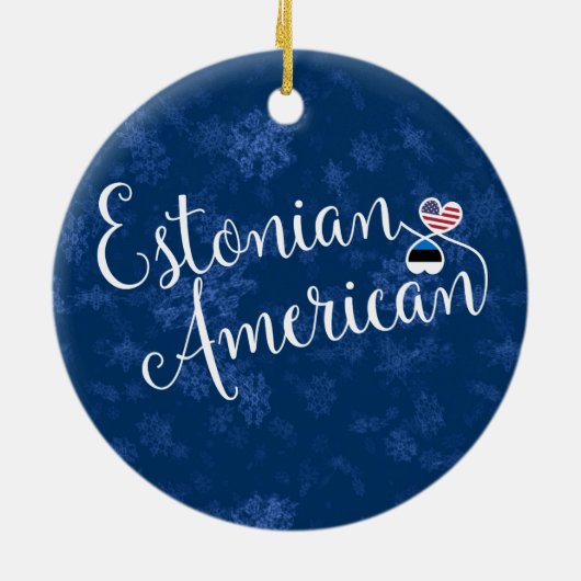 Estnisch American Hearts, Christmas Tree Ornament, Keramik Ornament (Hinten)