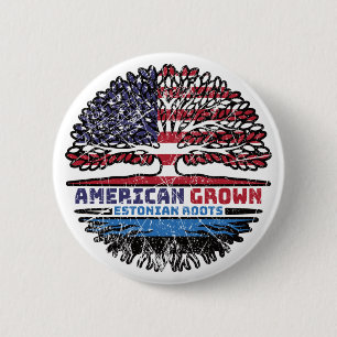 Estnisch American USA Treots Flag Button