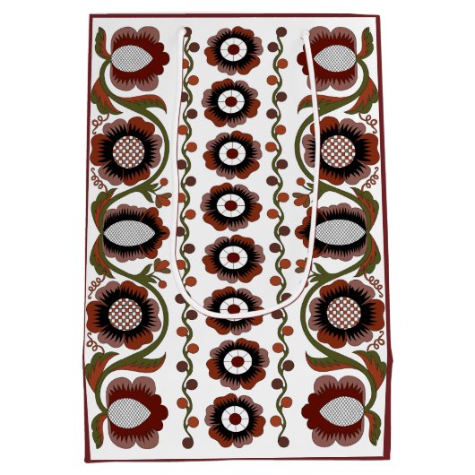 Estnisch antikes volkskundliches Kunstbild mit Blu Mittlere Geschenktüte (Rückseite)