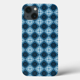 Estnisch Blau Schwarz und Weiß Mitten Muster Case-Mate iPhone Hülle