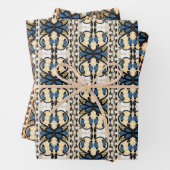 Estnisch blaue und gelbe Blumenkunst Geschenkpapier Set (Beispiel)