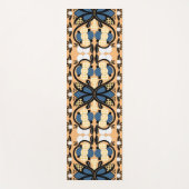Estnisch blaue und gelbe Blumenkunst Yogamatte (Vorderseite)