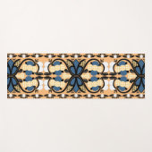Estnisch blaue und gelbe Blumenkunst Yogamatte (Vorderseite (Horizontal))