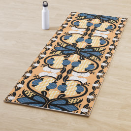 Estnisch blaue und gelbe Blumenkunst Yogamatte