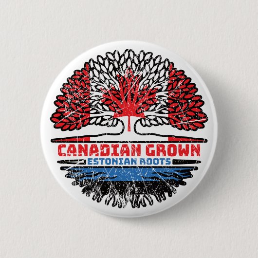 Estnisch Canadian Canada Treots Flag Button (Vorderseite)