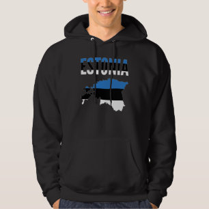 Estnisch   Estland Länderkarte Flagge Hoodie