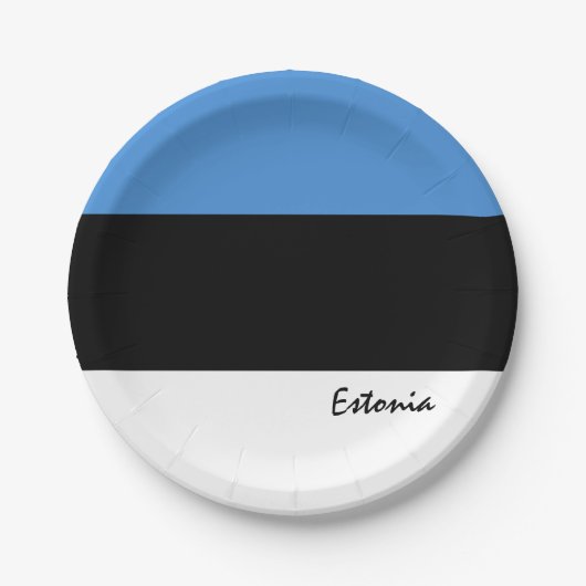 Estnisch Flag Teller, Party, Sport, Estland Pappteller (Vorderseite)