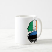 Estnisch Irish Ireland Tree Roots Flag Kaffeetasse (VorderseiteRechts)
