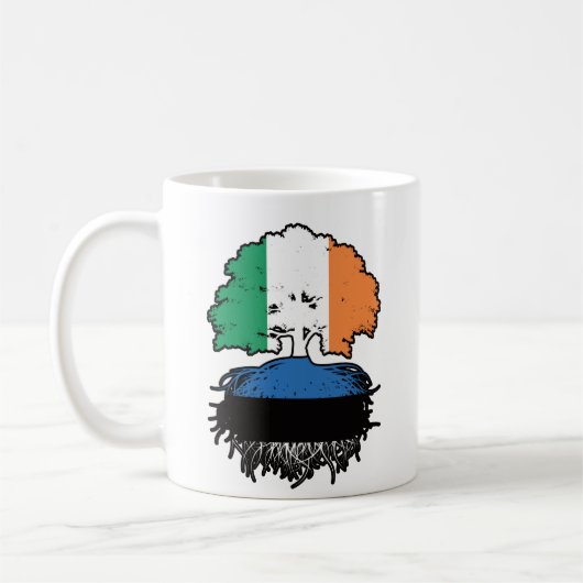 Estnisch Irish Ireland Tree Roots Flag Kaffeetasse (Links)