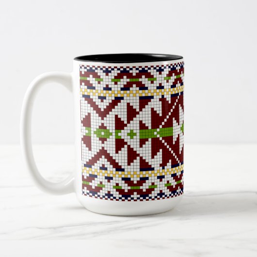 Estnisch Kolga-Jaani National Belt Pattern Zweifarbige Tasse (Links)