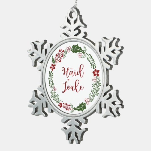 Estnisch MerChristmas Wreath, Häid jõule Schneeflocken Zinn-Ornament (Rechts)