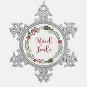 Estnisch MerChristmas Wreath, Häid jõule Schneeflocken Zinn-Ornament (Vorderseite)