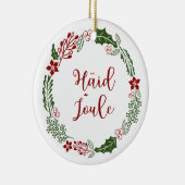 Estnisch Merry Christmas Wreath, Häid jõule Keramik Ornament (Rechts)