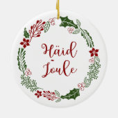 Estnisch Merry Christmas Wreath, Häid jõule Keramik Ornament (Hinten)