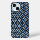 Estnisch Mitten Muster Blau Schwarz und Weiß Case-Mate iPhone Hülle (Rückseite)